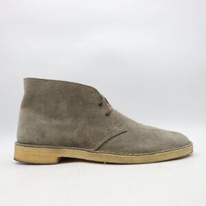 Clarks Originals Desert Boots Men's Size 12 M Beige Gray Suede Chukka Crepe Sole